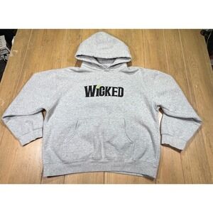 Wicked Musical Green For Good Organic Cotton Grey Hoodie Large Embroidered Logo